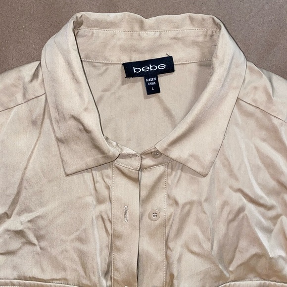 bebe Long Sleeve Silk Dress - Picture 3 of 6